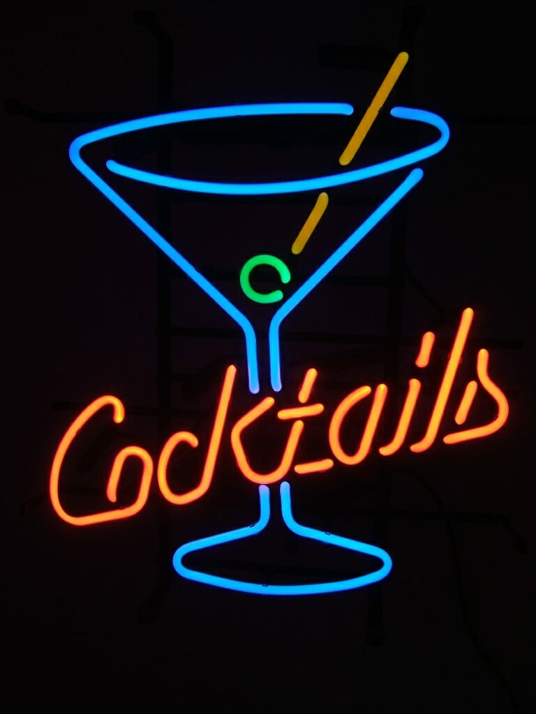 Cocktails & Glass Retro Neon Sign - Lawton Importations