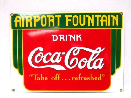 Retro Sign Enamelled Metal – Coca-Cola Airport