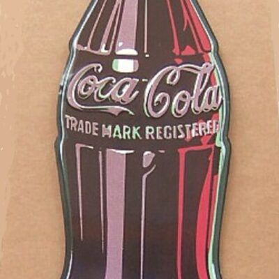 Retro Sign Enamelled Metal – Coca-Cola Bottle – Large