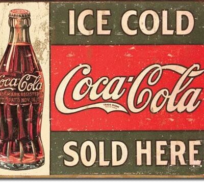 Retro Metal Sign – Ice Cold Coke Sold Here