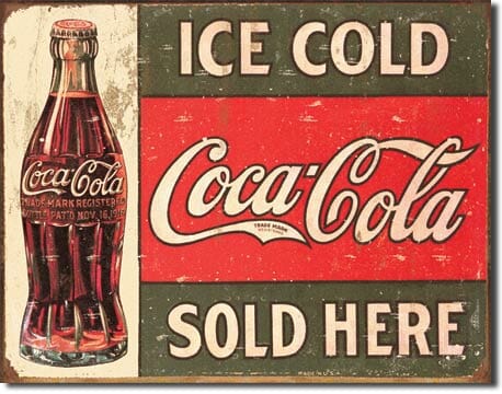 Retro Metal Sign – Ice Cold Coke Sold Here