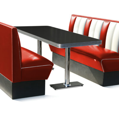 Bel Air Hollywood Six Seater Booth Set 150cm