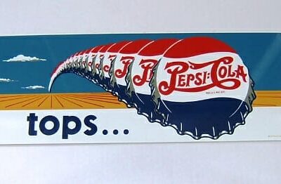 Retro Sign Enamelled Metal – Pepsi-Cola Tops