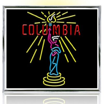 Columbia Pictures Retro Real Glass Neon Hanging Sign