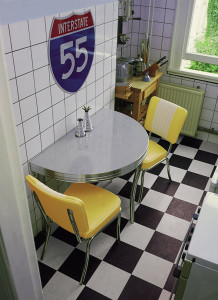 Bel Air Retro Furniture Diner Half Table WO12 - 106 x 64