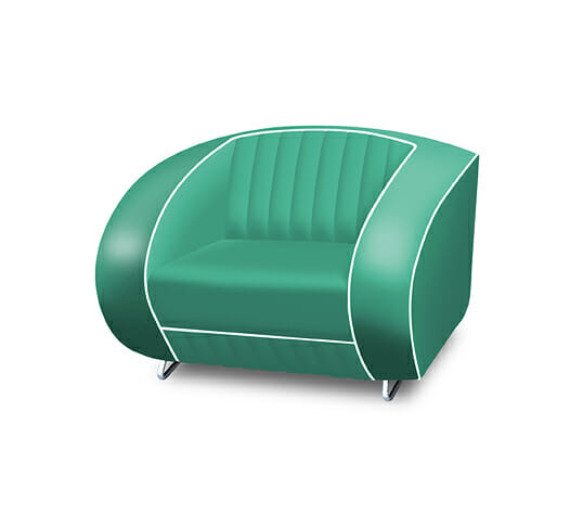 Bel Air SF01 Retro Furniture Single Seater Sofa – Plain Back