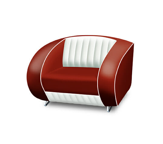 Bel Air SF01-CB Retro Furniture Single Seater Sofa – White Back