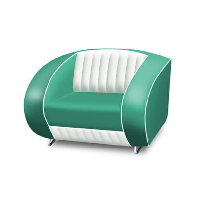 Bel Air SF01-CB Retro Furniture Single Seater Sofa – White Back