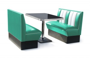 Retro Furniture Diner Booth - Hollywood Half Booth 27 Set