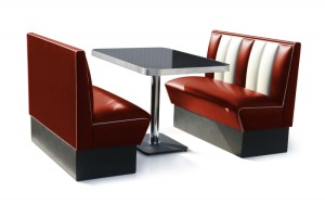 Retro Furniture Diner Booth - Hollywood Half Booth 24 Set
