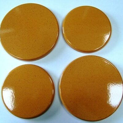 Enamelled Steel Yellow Hob Covers – Yellow Granite – Set of Four Covers