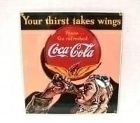Retro Sign Enamelled Metal - Coca-Cola Airman