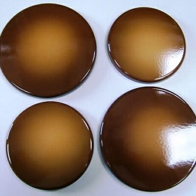Enamelled Steel Brown Hob Covers – Caramel – Set of Four Covers