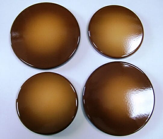 Enamelled Steel Brown Hob Covers – Caramel – Set of Four Covers