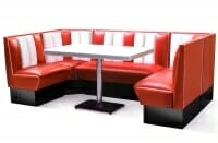 Retro Furniture Diner Booth Set - Hollywood 130 x 240 x 130