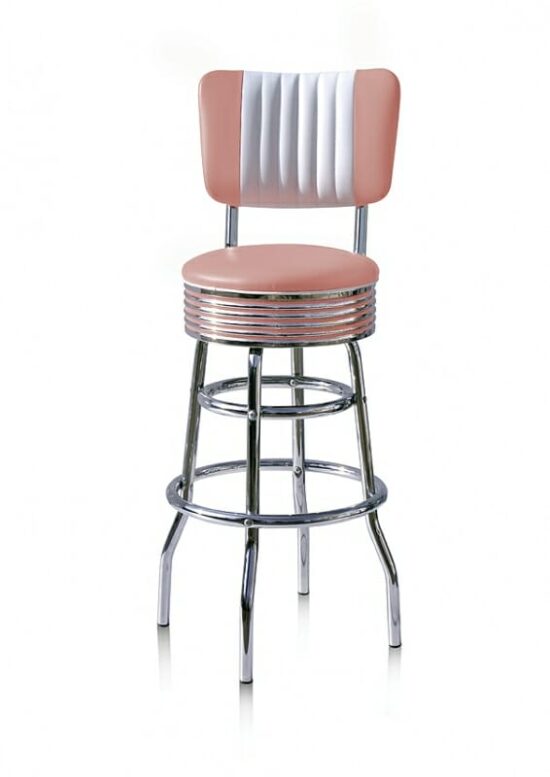 Bel Air BS29CB-66 Kitchen Barstool With Back – Swivel Seat Barstool