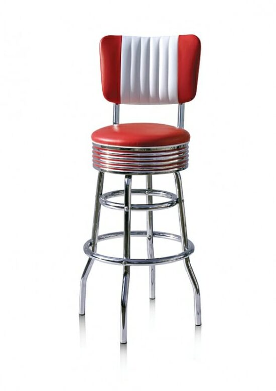 Bel Air BS29CB-66 Kitchen Barstool With Back – Swivel Seat Barstool