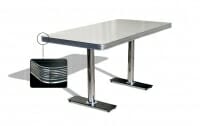 Bel Air Retro Furniture Diner Booth Table TO29W - 180 x 76