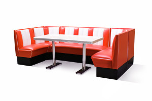 Retro Furniture Diner Booth Set - Hollywood 130 x 270 x 130