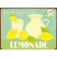 Retro Enamelled Sign - 5c Lemonade