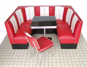 Retro Furniture Diner Booth Set - Hollywood 130 x 190 x 130