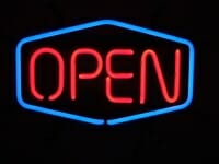 Open Sign Small Retro Real Glass Neon Hanging Sign
