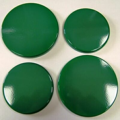 Enamelled Steel Hob Covers – Green – Set of Four