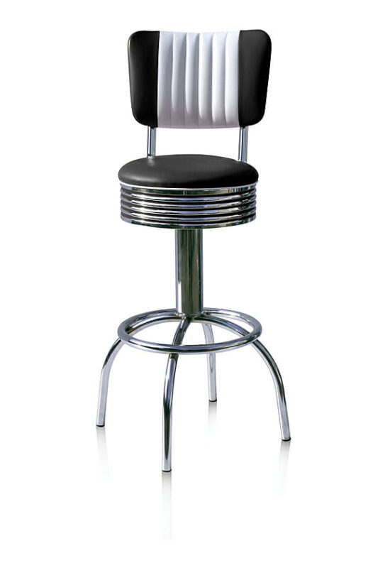 Bel Air BS30-CB Retro Furniture Diner Swivel Seat Barstool
