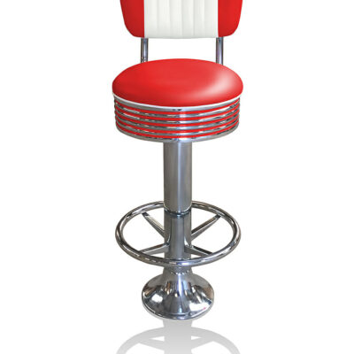 Bel Air BS27CB-FR Swivel Floor Fixed Barstool With Footring And Backrest