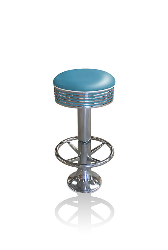 Bel Air BS27-FR Floor Fixed Swivel CHrome Barstool With Footring