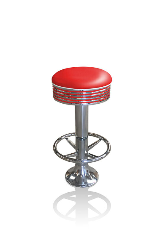 Bel Air BS27-FR Floor Fixed Swivel CHrome Barstool With Footring