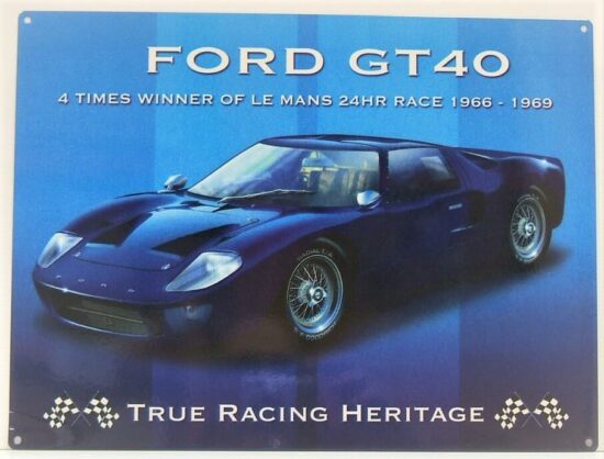 Retro Sign Enamelled Metal – Ford GT40