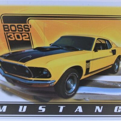 Retro Sign Enamelled Metal – Mustang