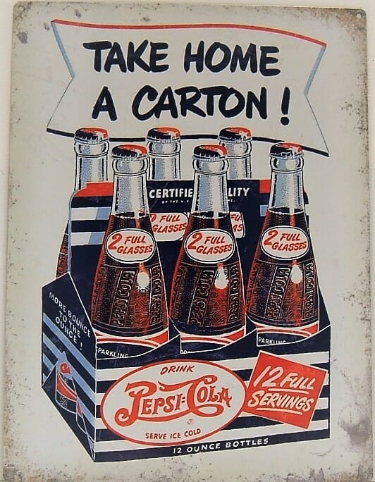 Retro Sign Enamelled Metal – Pepsi Carton