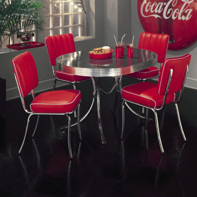 Bel Air TO26+CO25 Set Of Retro Diner Table & Four Chairs