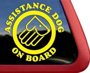 Assistance Dog On Board – Decal Car Window Sticker