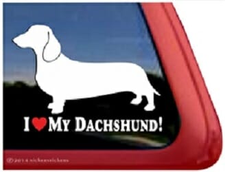 I love My Dachshund – Decal Car Window Sticker