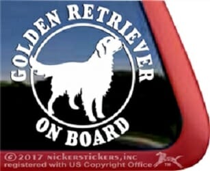 Golden Retriever On Board – Decal Car Window Sticker