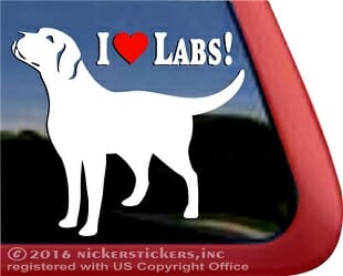 I love Labs – Decal Car Window Sticker