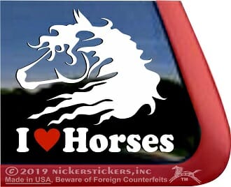 I love Horses – Decal Car Window Sticker