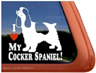 I love My Cocker Spaniel – Decal Car Window Sticker