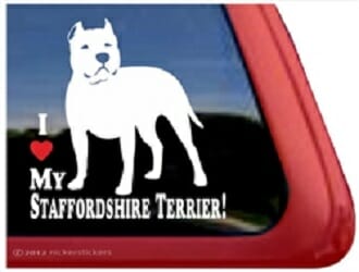 I love My Staffordshire Terrier – Decal Car Window Sticker