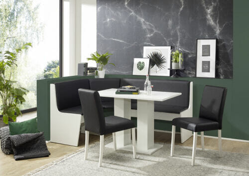 22-Schoss Styl White Austrian Corner Seating Eckbank Furniture Set
