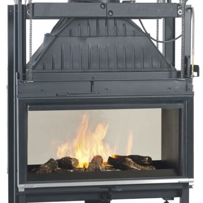 Cheminees Philippe 1001-DF-PR Double Faced glazed Firebox with Lift-Up Doors