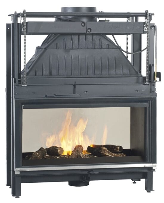 Cheminees Philippe 1001-DF-PR Double Faced glazed Firebox with Lift-Up Doors